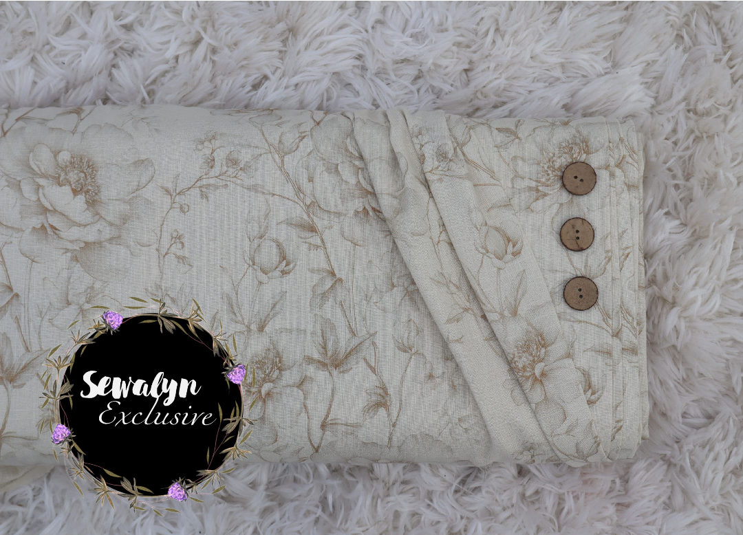 Linen Viscose Sepia Toile