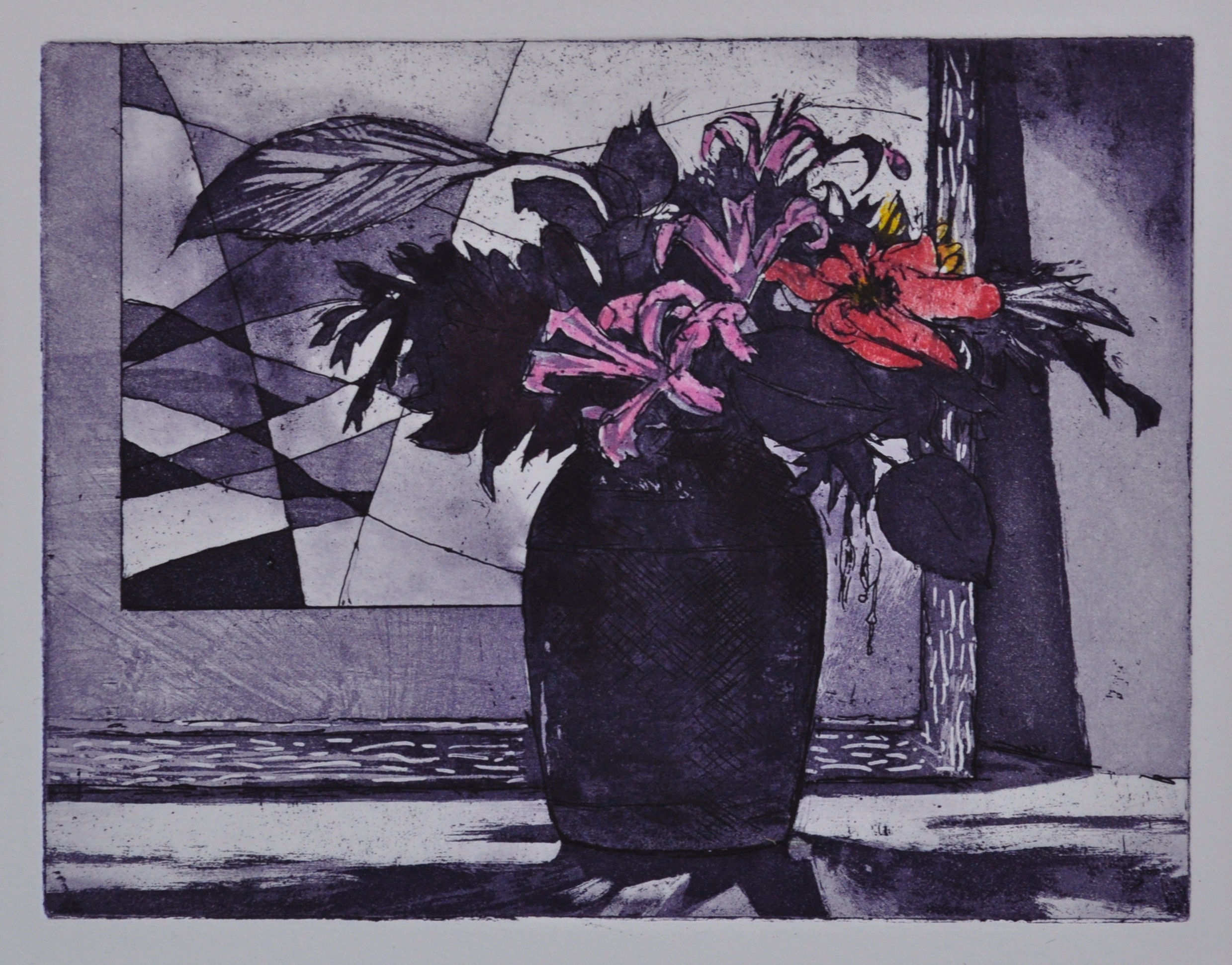 Nerines in a dark vase