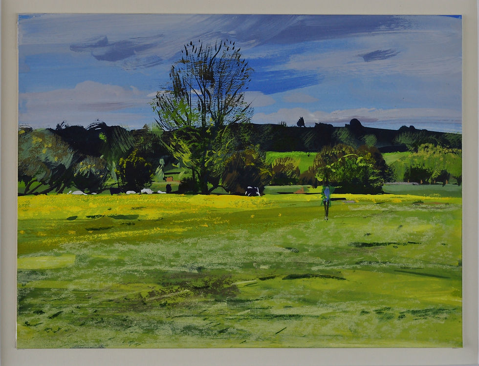 A Walk by the River, Dedham  - SOLD