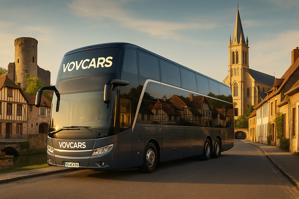 Autocar touristique avec chauffeur à Bruges près des canaux historiques