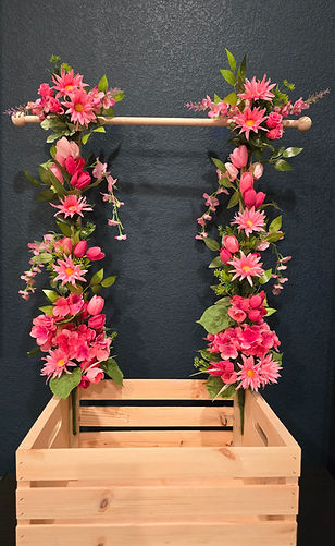 Pink floral wooden Baby Shower Gift Box