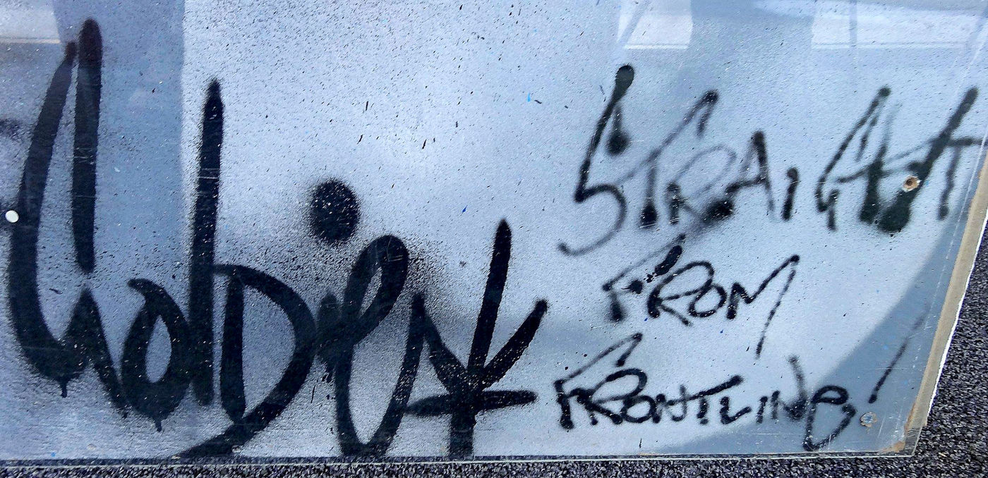 An old graffiti tag by Goldie TWC