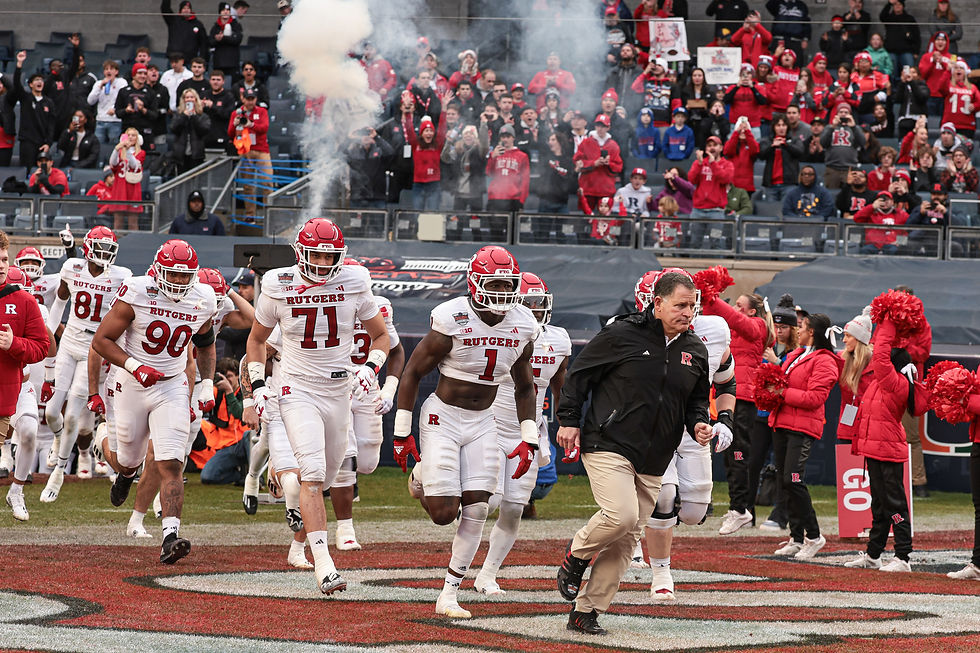 Rutgers taking the field in the Bronx