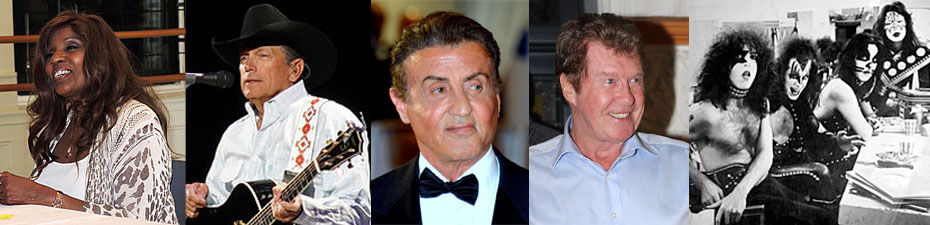 Gloria Gaynor, George Strait, Sylvester Stallone, Michael Crawford, KISS