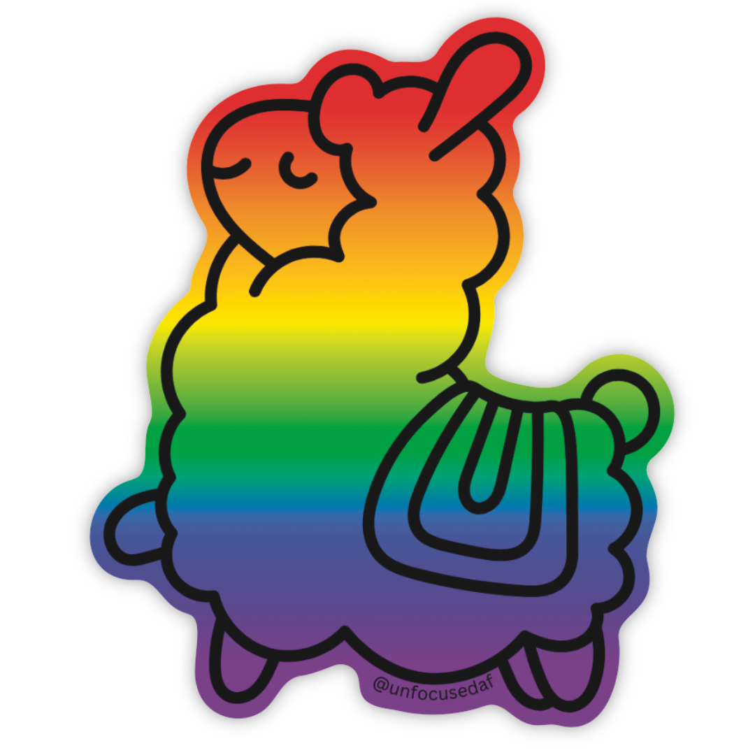 Rainbow Alpaca Sticker