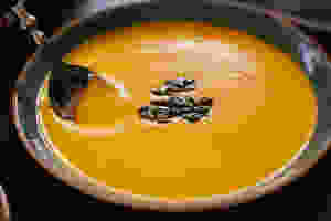 Hearty soup in a bowl
