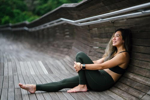Seated woman smiling