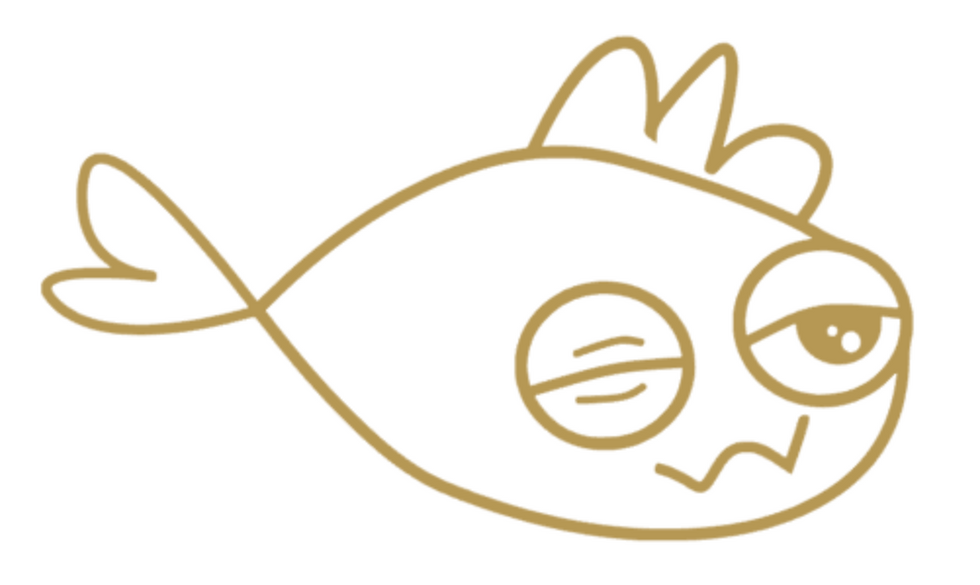 Cartoon Fish Bored Vinyl Sticker Decals (Pack of 2)