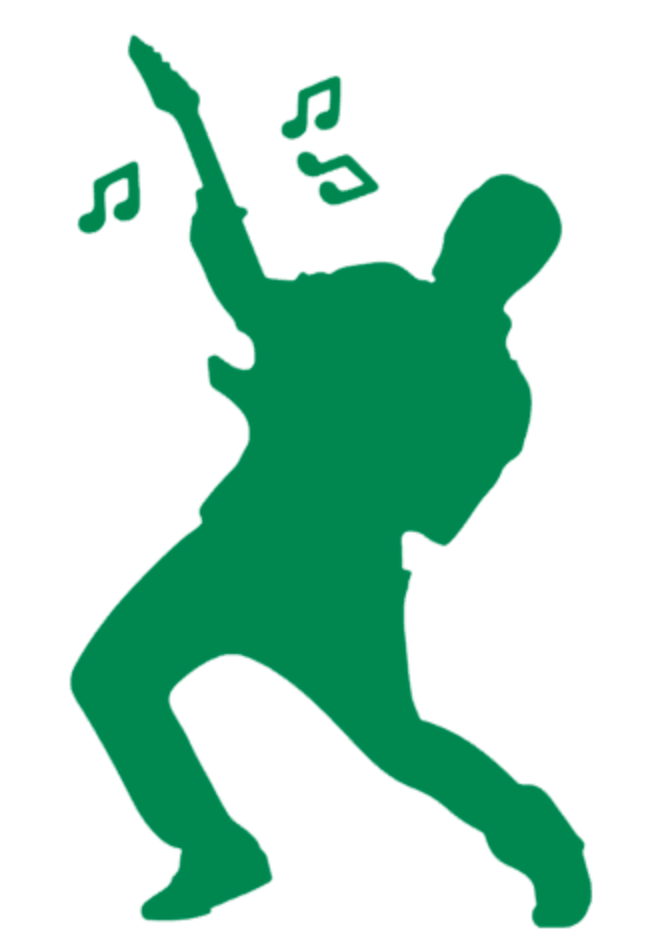 Thumbnail: Guitarist Silhouette Guitar Vinyl Sticker Decals (Pack of 2)
