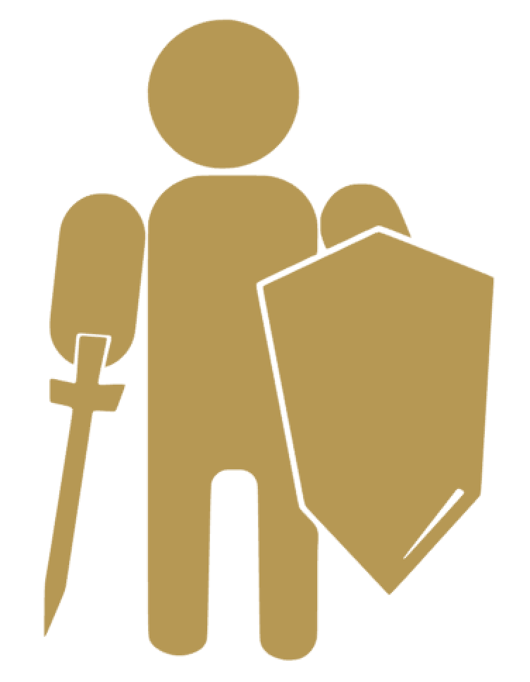 Soldier Knight Silhouette Vinyl Sticker Decals (Pack of 2)