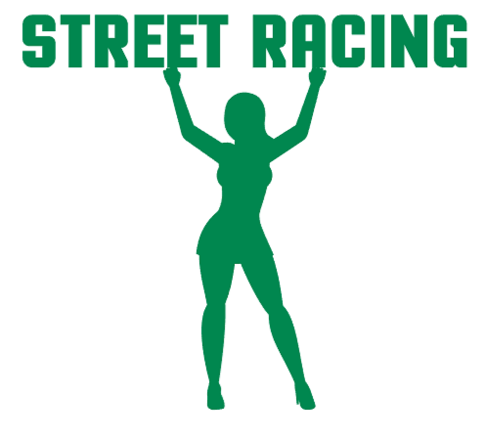 Street Racing Girl Vinyl Sticker Decals (Pack of 2)