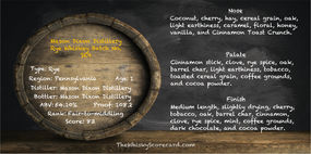 Mason Dixon Distillery Rye Whiskey Batch #1