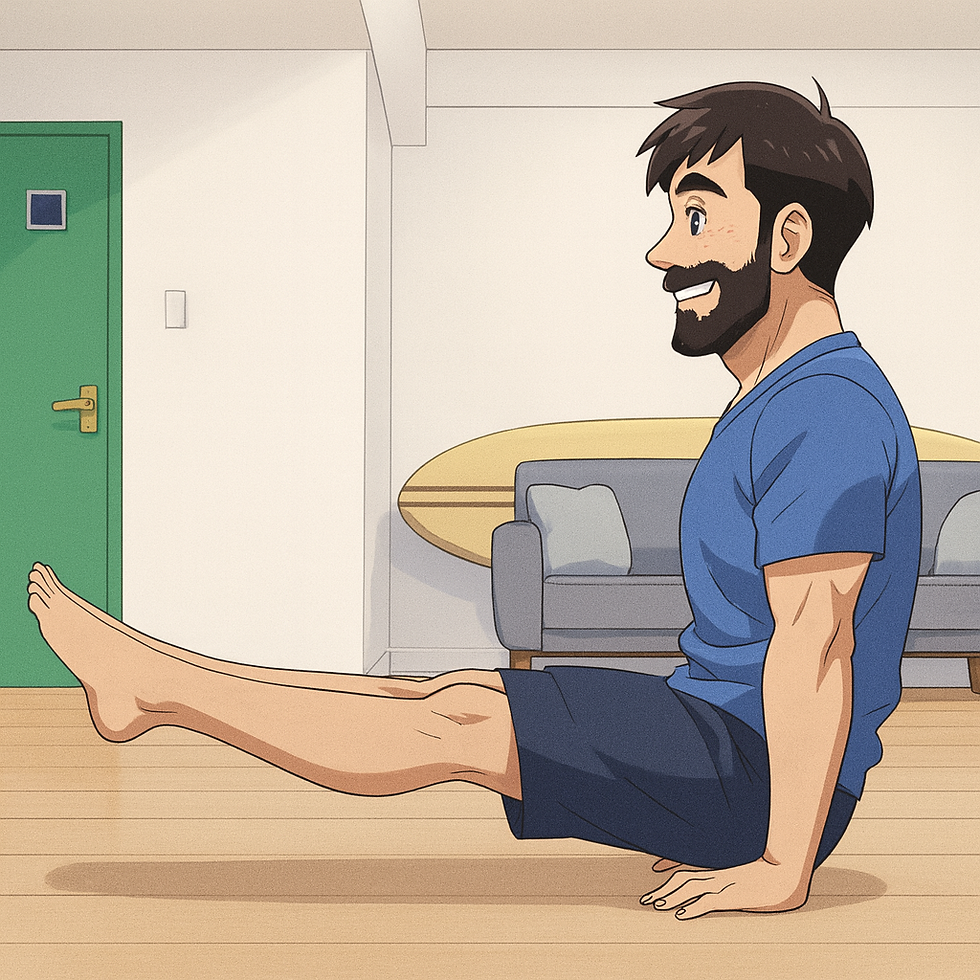 Desenho homem fazendo l-sit