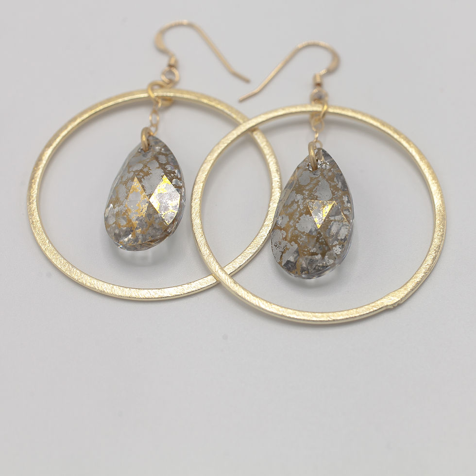 Swarovski Gold Patina Hoops
