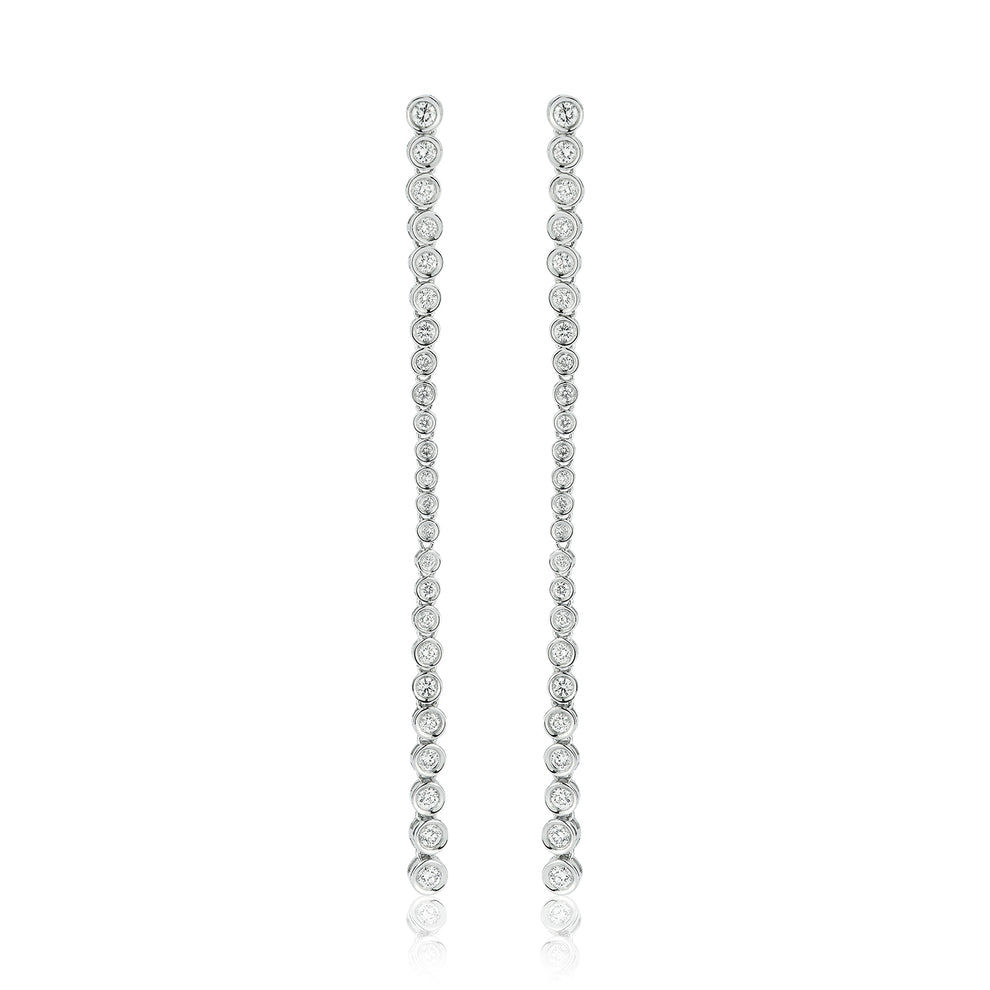 Boucles d'oreilles avec diamants gradué en argent