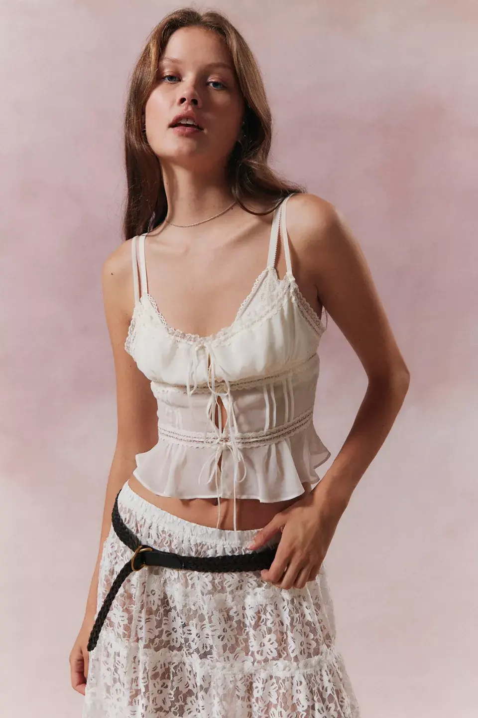 Miniature : Kimchi Blue - Caraco Ivy en dentelle avec liens à nouer