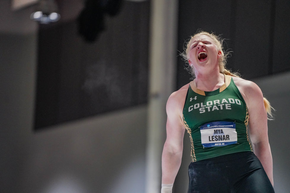 Mya Lesnar after winning 2024 Indoor Shot Put Championship
