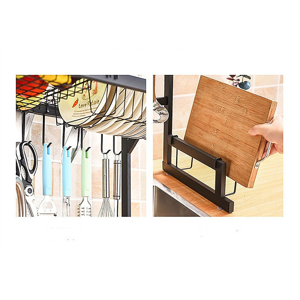 Thumbnail: NNEDSZ 85cm Dish Drying Rack Drainer Over Sink Steel Cup Cutlery Organizer 2 Tie