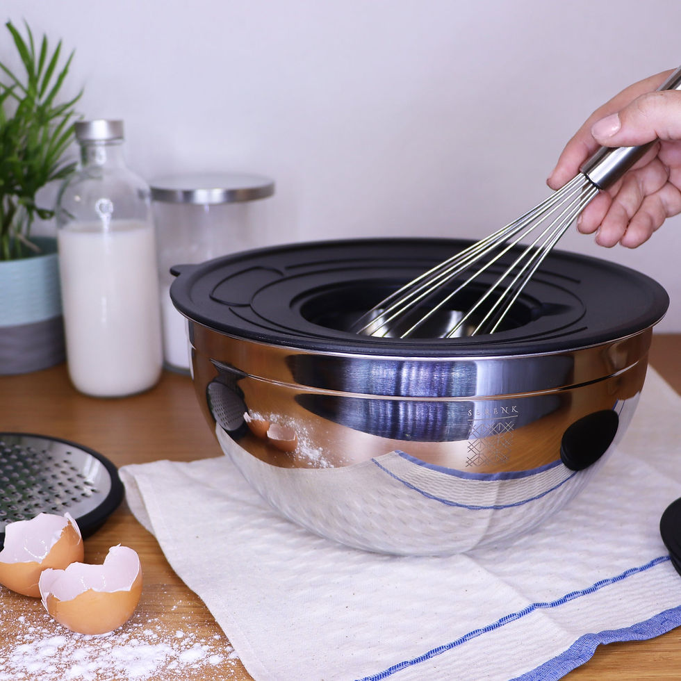 Thumbnail: Serenk Modernist 9 Pieces Stainless Steel Mixing and Storage Bowl Set with Grate