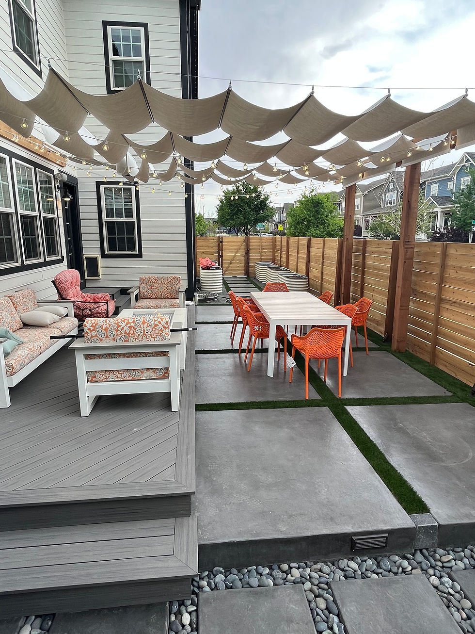 denver_landscape_decking_dining_concrete_turf border_sail shades
