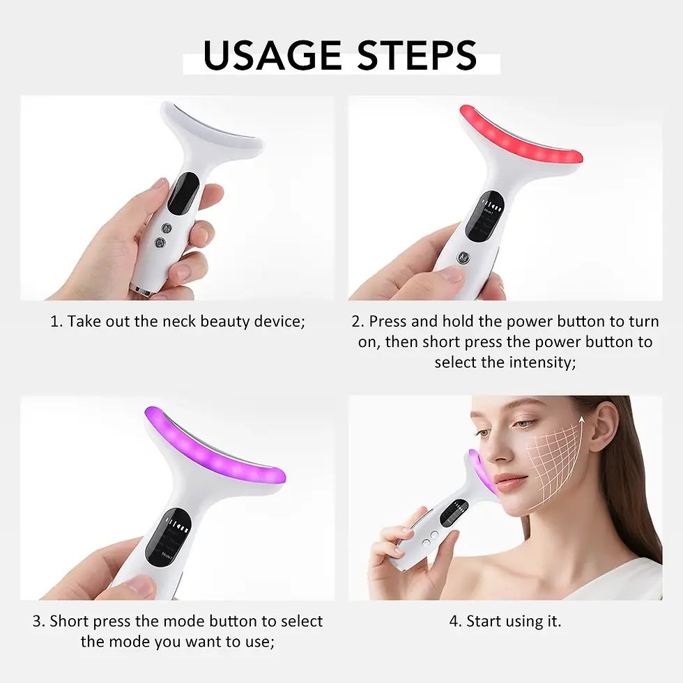 Thumbnail: 7 Color LED Lights Neck Face Beauty Anti Wrinkle Device EMS