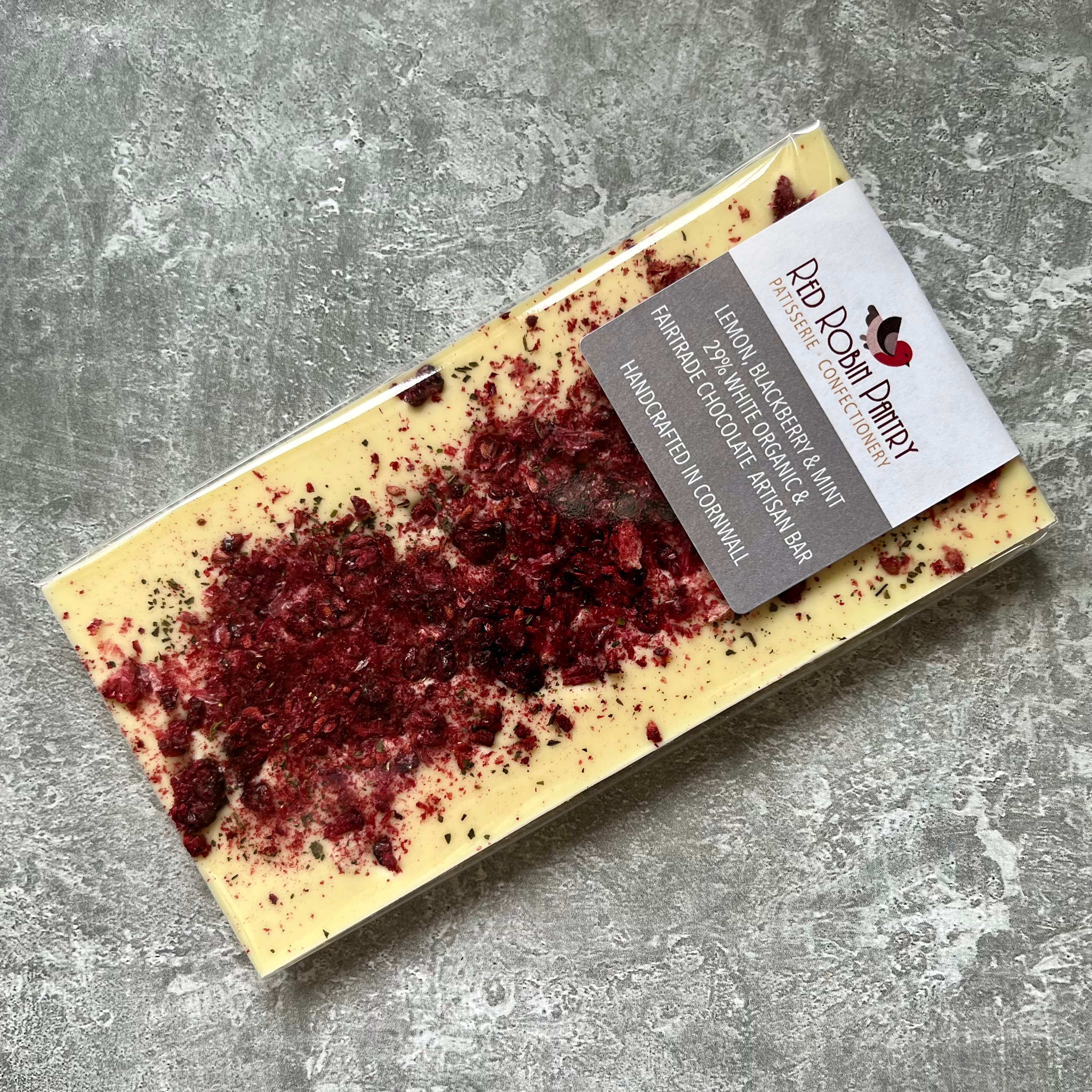 Lemon, Blackberry & Mint White Chocolate Artisan Bar