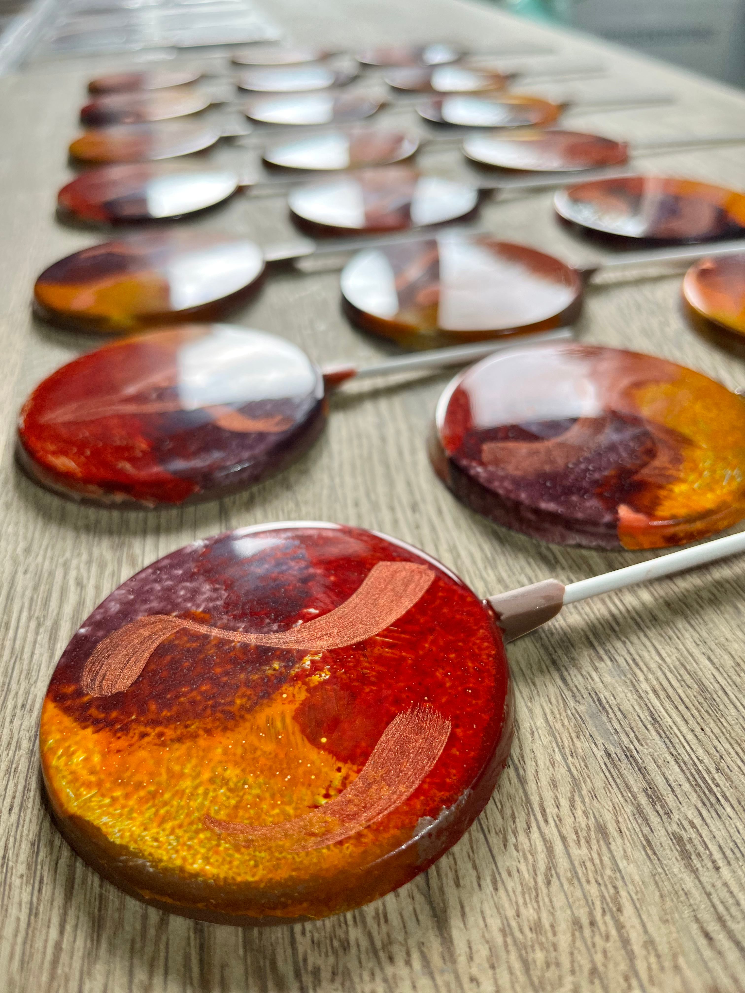 Painted Marble Milk Chocolate Lollipop