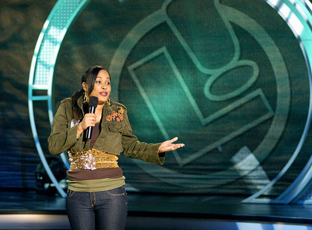 Comedienne Melia Mills performs on stage at LAFFAPALOOZA! in Atlanta, Georgia.