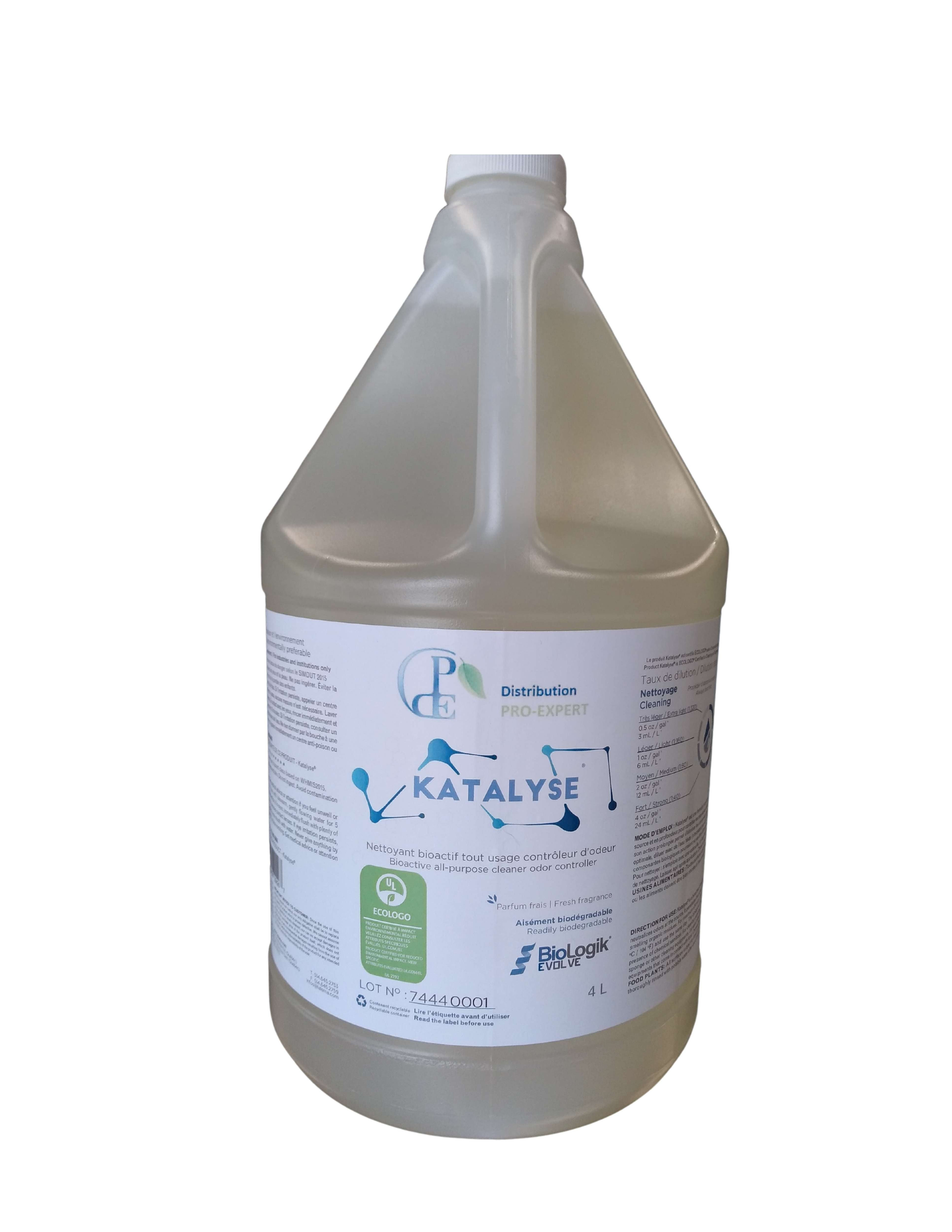 Katalyse - nettoyant bioactif tout usage, contrôleur d'odeurs ECOLOGO - 4 Litres