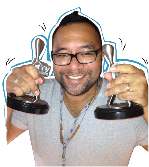 Podcast cover art for 'Making the News' featuring Darren Ally, 60 Minutes Producer, holding two TV Week awards and smiling, set against an orange background."