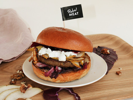 Herbstlicher Burger mit Birne & Ziegenkäse