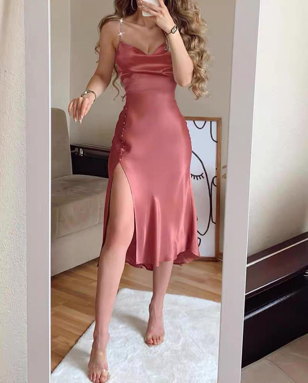 Thumbnail: silky dress side split