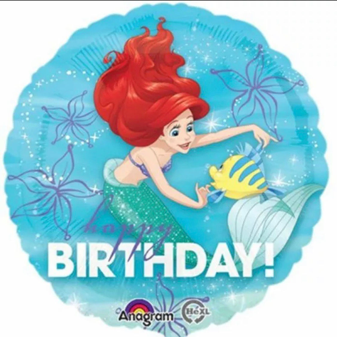 Ariel Happy Birthday 17” Mylar 