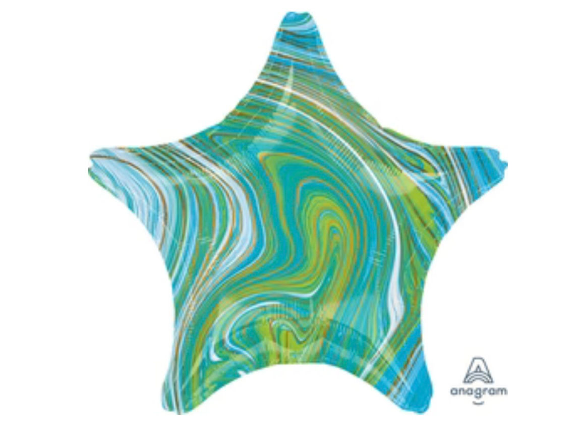 Green Marble Star Mylar