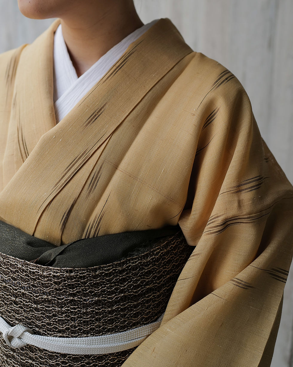 サムネイル： 絹芭蕉 経絣 [仕付け糸付き未使用品] 身丈164 裄66.5
