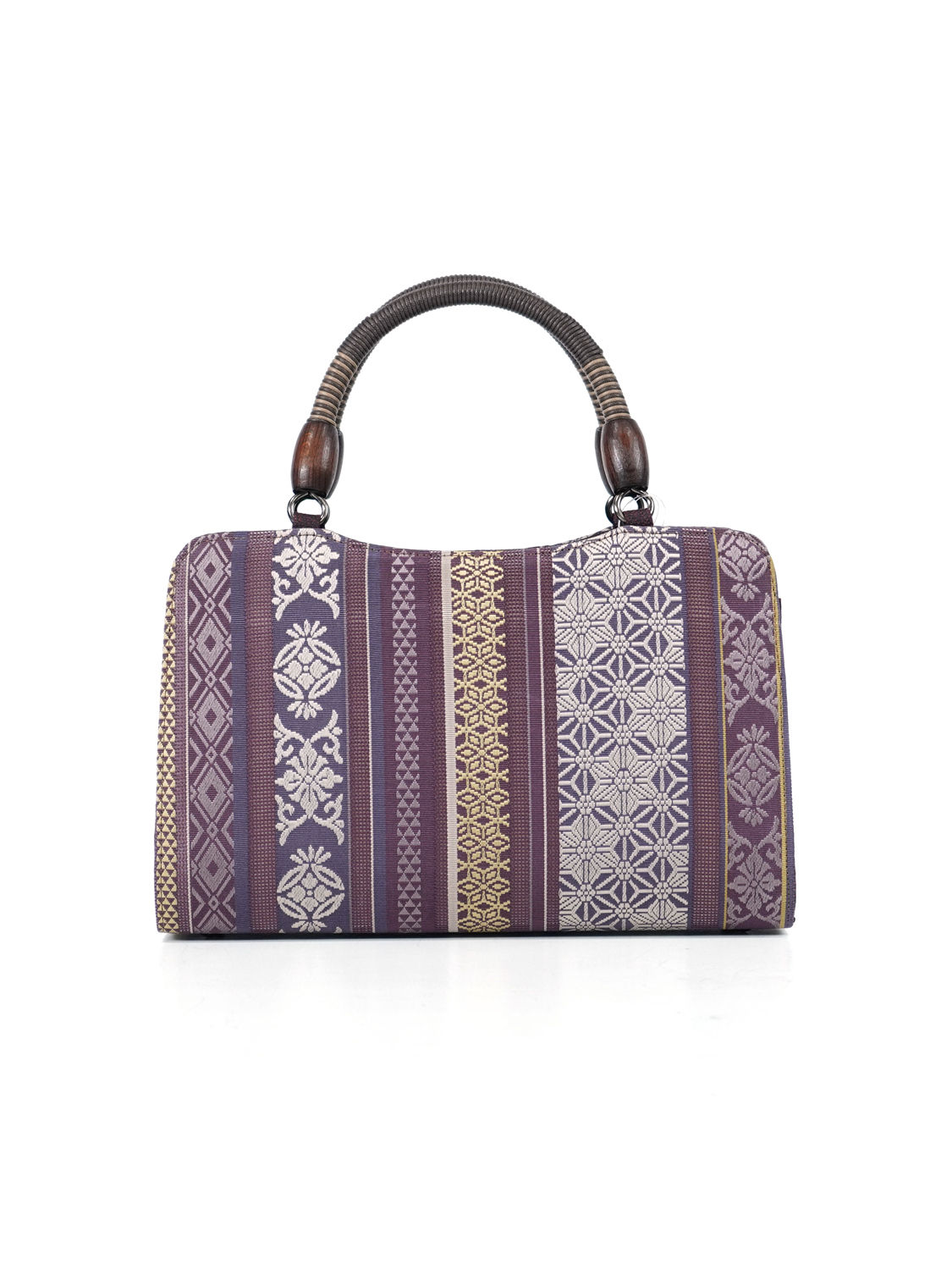 利休バッグ 博多織地 献上縞