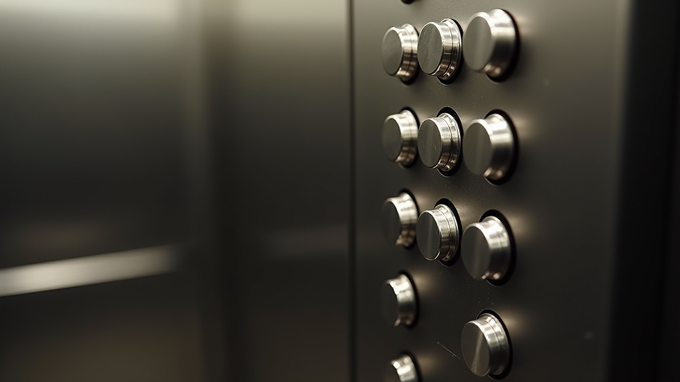 close-up view of elevator control panel with large buttons