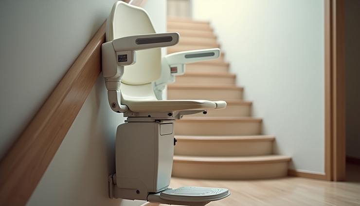 Yakın çekim, Albatros merdiven asansörünün ev merdivenine monte edilmiş hali