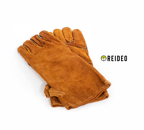 Par de Guantes grandes de Cuero Gamuza, para la parrilla.