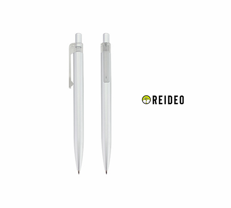 Bolígrafo Metálico "Concorde", cuerpo de aluminio, clip plástico translúcido. Escritura azul.