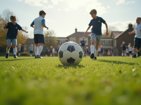 young footballers on the field