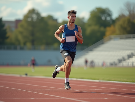 Male athelete on the running track
