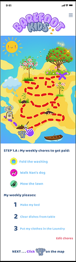 Mobile app of barefoot kids