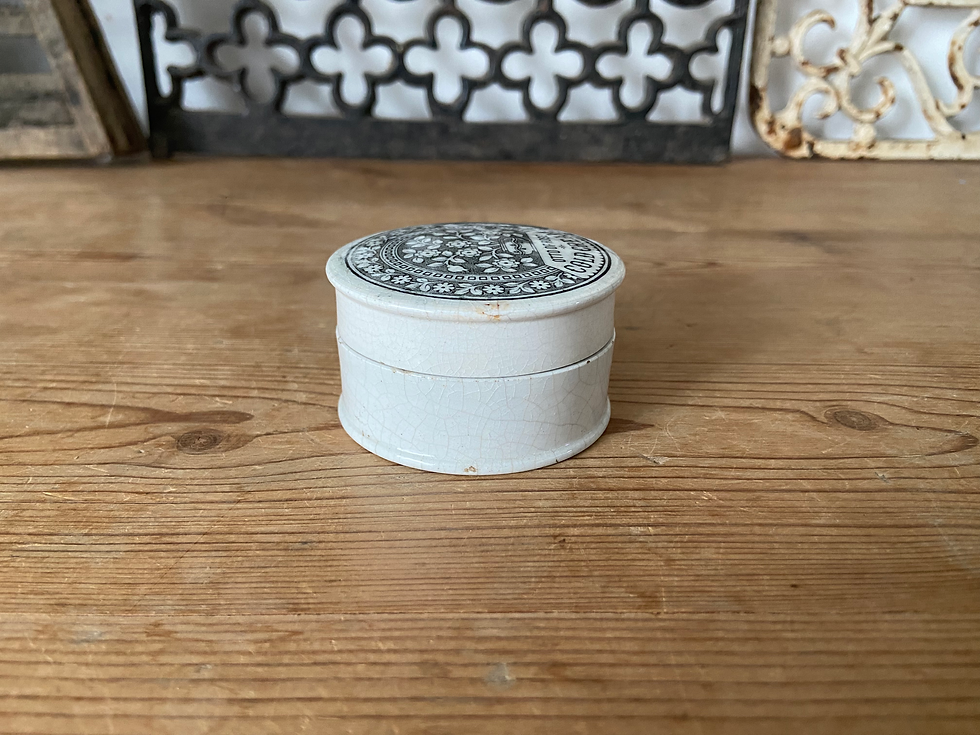Thumbnail: Small Victorian Otto of Rose Cold Cream pot lid and base 