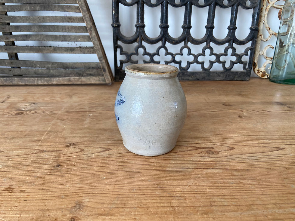 Thumbnail: Vintage Belgian salt glaze stoneware mustard pot - Gent