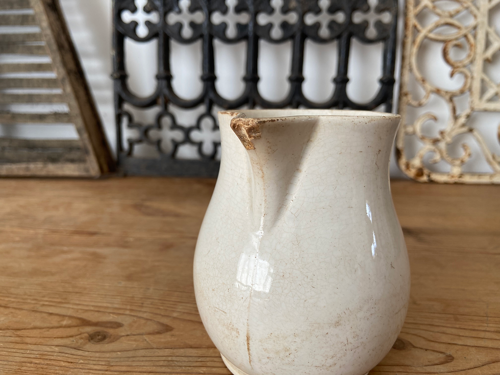 Thumbnail: Antique French ironstone creamer jug - Creil et Montereau