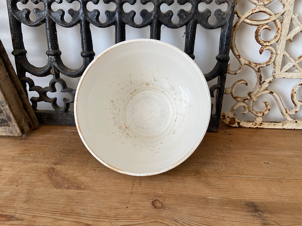 Thumbnail: Large vintage white ironstone pudding bowl ‘30’