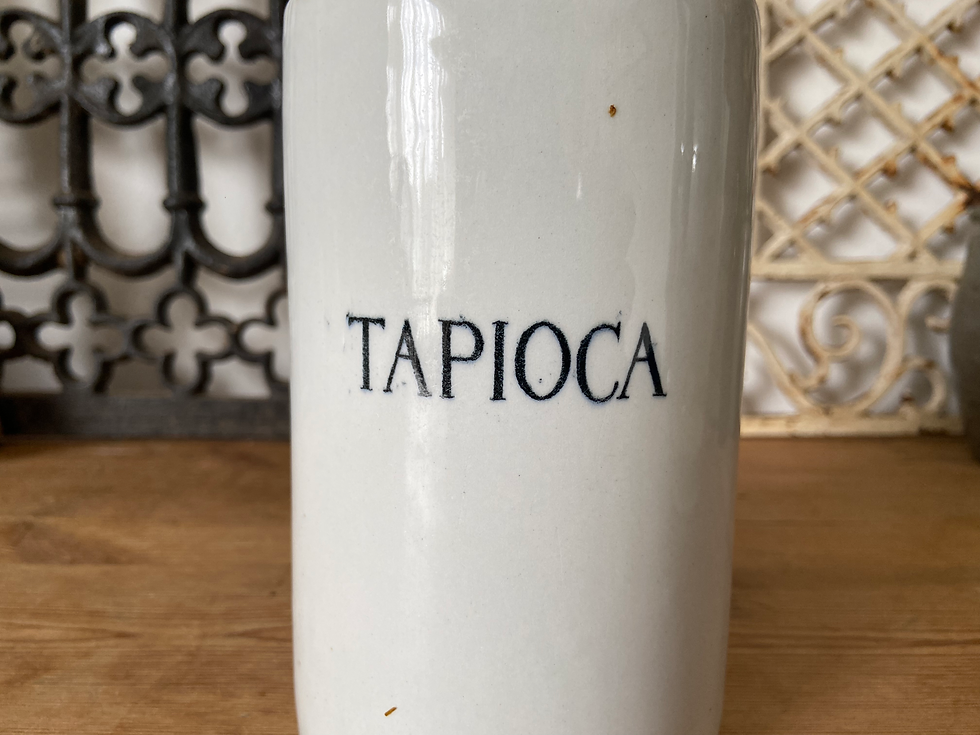 Thumbnail: Antique ironstone Tapioca storage jar 