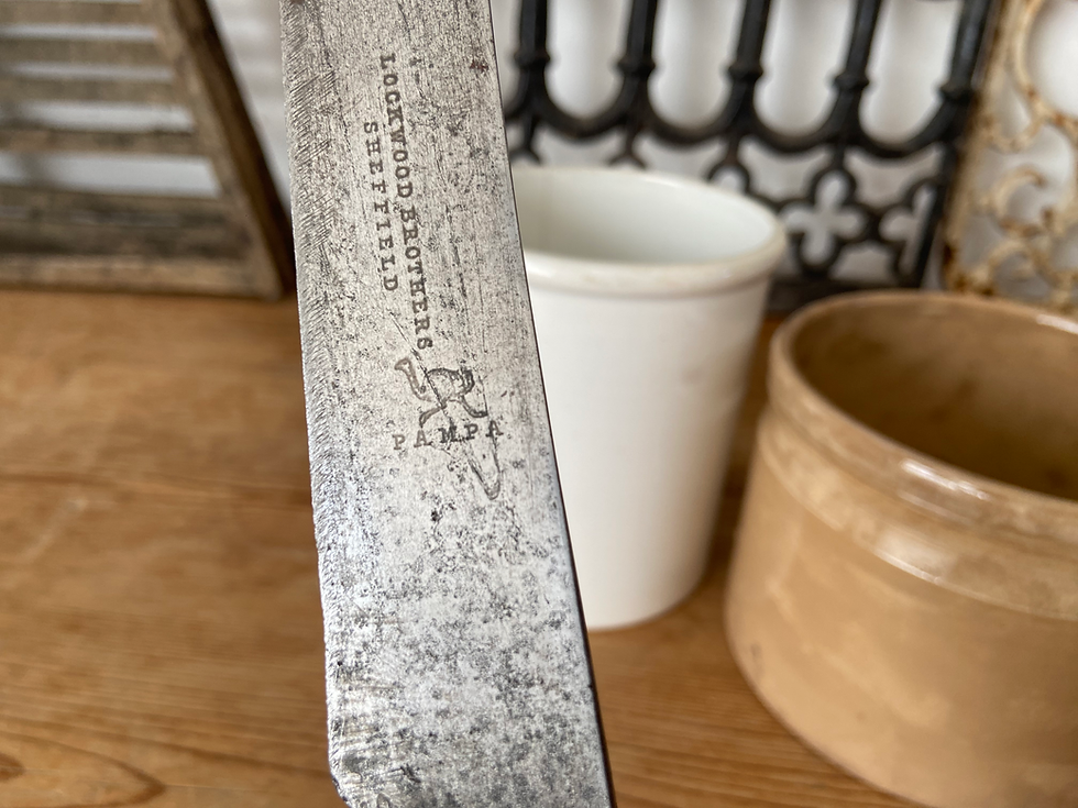 Thumbnail: Edwardian carved treen handle bread knife 