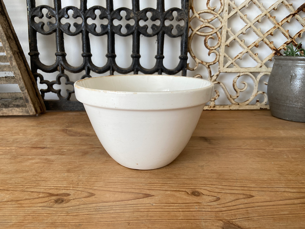 Thumbnail: Large vintage white ironstone pudding bowl ‘30’